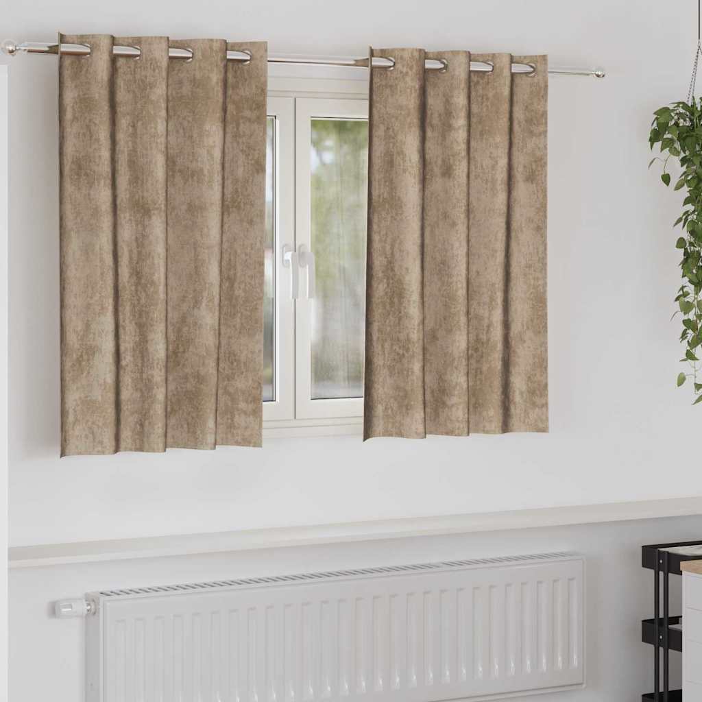 vidaXL Zasłony z weluru 2 pcs szampański 140 x 140 cm Aksamit