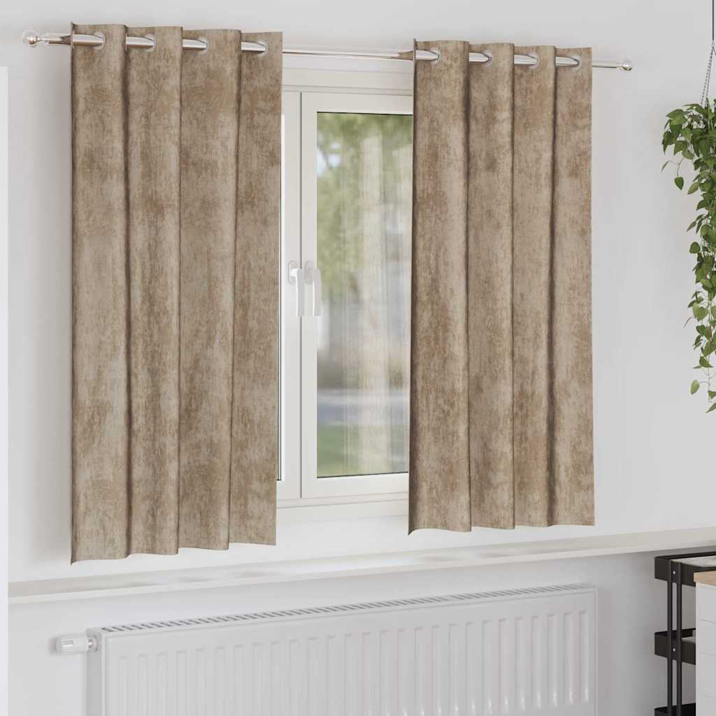vidaXL Zasłony z weluru 2 pcs szampański 175 x 140 cm Aksamit