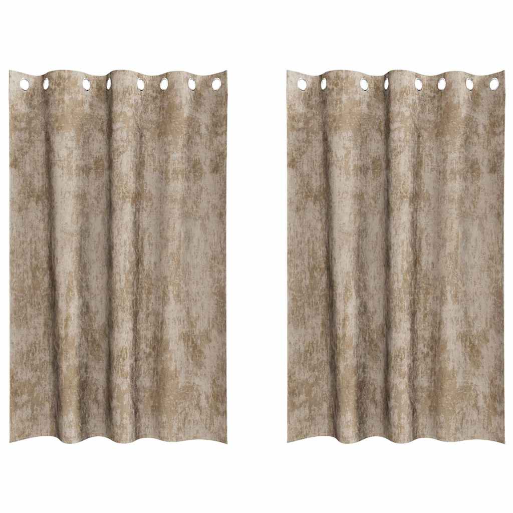 vidaXL Zasłony z weluru 2 pcs szampański 175 x 140 cm Aksamit