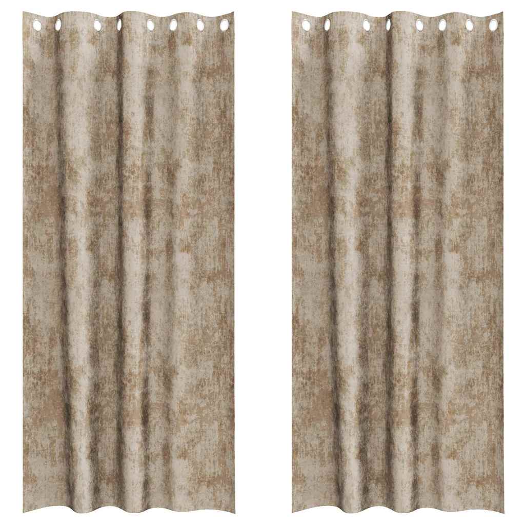 vidaXL Zasłony z weluru 2 pcs szampański 225 x 140 cm Aksamit
