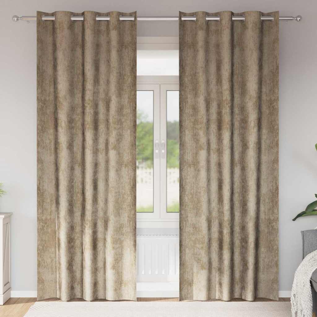 vidaXL Zasłony z weluru 2 pcs szampański 260 x 140 cm Aksamit