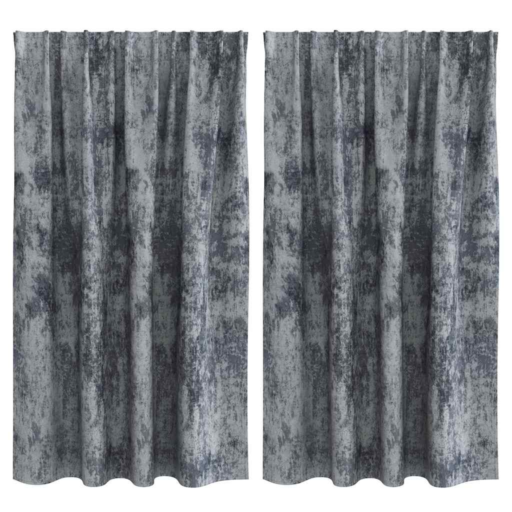 vidaXL Zasłony z weluru 2 pcs Srebrnoszary 140 x 140 cm Aksamit