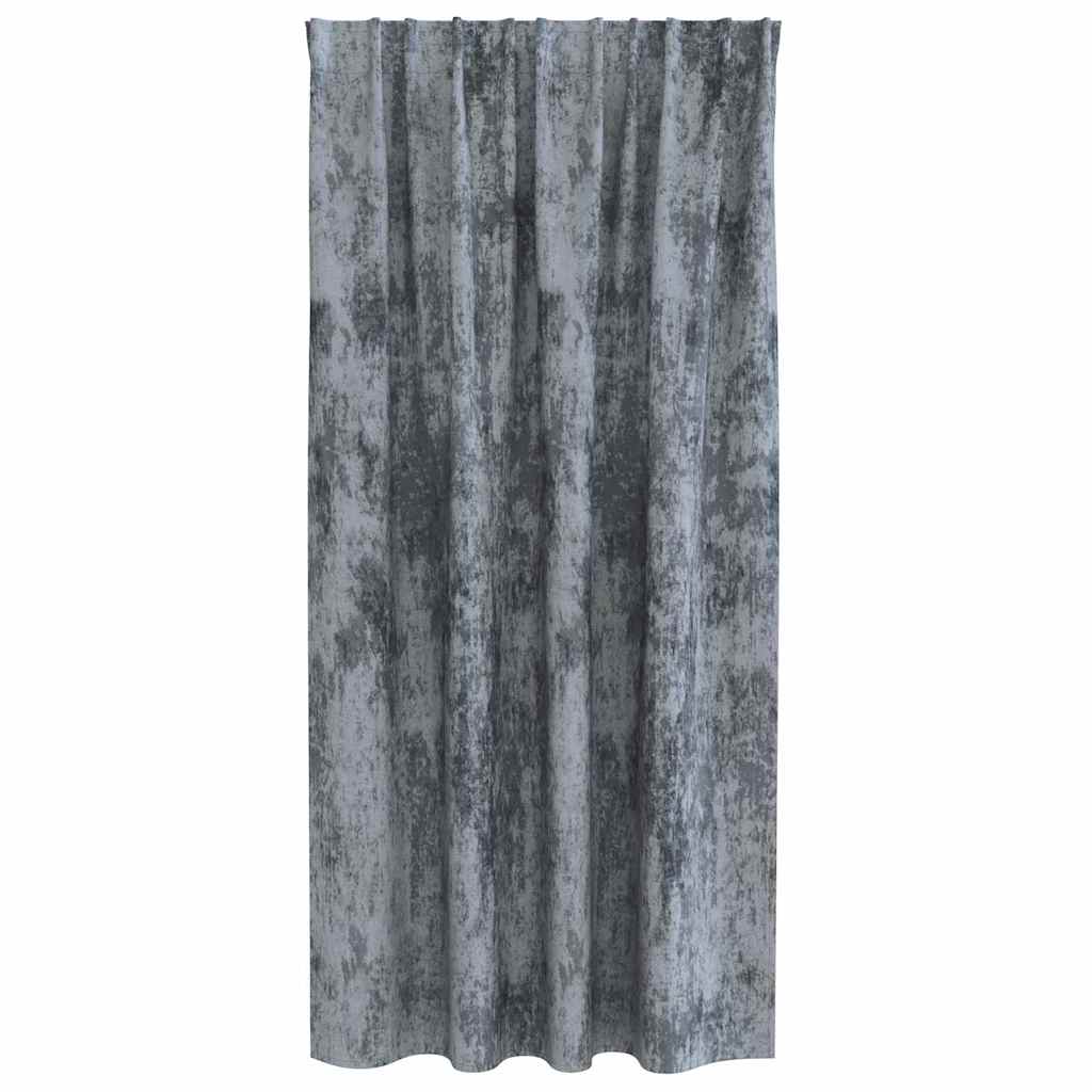 vidaXL Zasłony z weluru 2 pcs Srebrnoszary 175 x 140 cm Aksamit