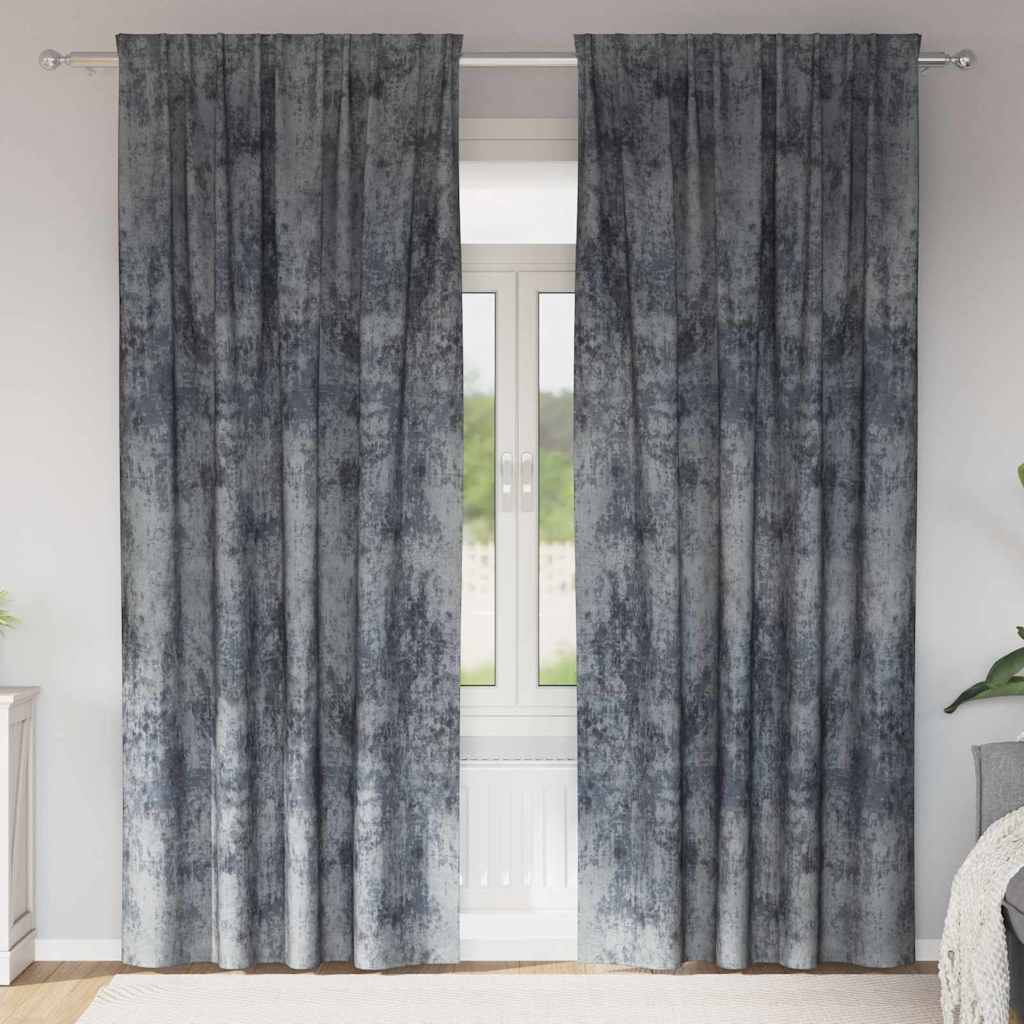 vidaXL Zasłony z weluru 2 pcs Srebrnoszary 245 x 140 cm Aksamit