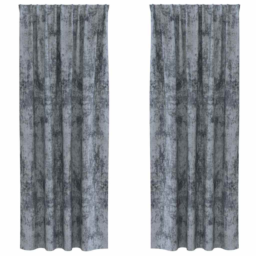 vidaXL Zasłony z weluru 2 pcs Srebrnoszary 245 x 140 cm Aksamit