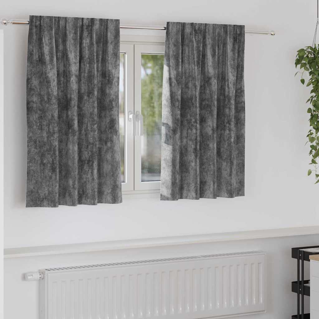 vidaXL Zasłony z weluru z zasłonami 2 pcs Szary 140 x 140 cm Aksamit