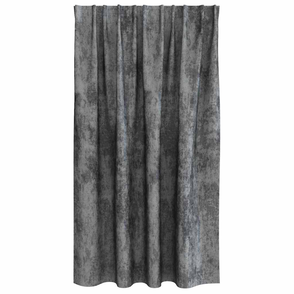 vidaXL Zasłony z weluru z zasłonami 2 pcs Szary 140 x 140 cm Aksamit