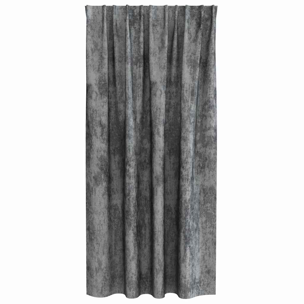 vidaXL Zasłony z weluru z zasłonami 2 pcs Szary 175 x 140 cm Aksamit
