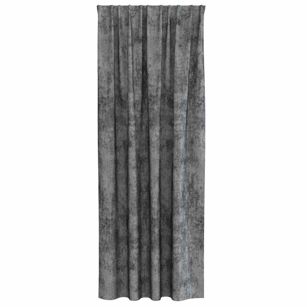 vidaXL Zasłony z weluru z zasłonami 2 pcs Szary 260 x 140 cm Aksamit
