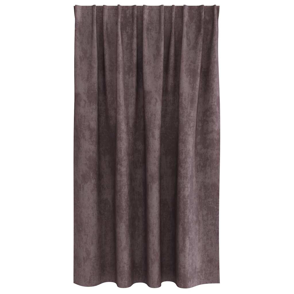 vidaXL Zasłony z weluru z zasłonami 2 pcs Brązowy 140 x 140 cm Aksamit