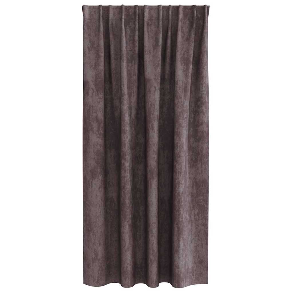 vidaXL Zasłony z weluru z zasłonami 2 pcs Brązowy 175 x 140 cm Aksamit