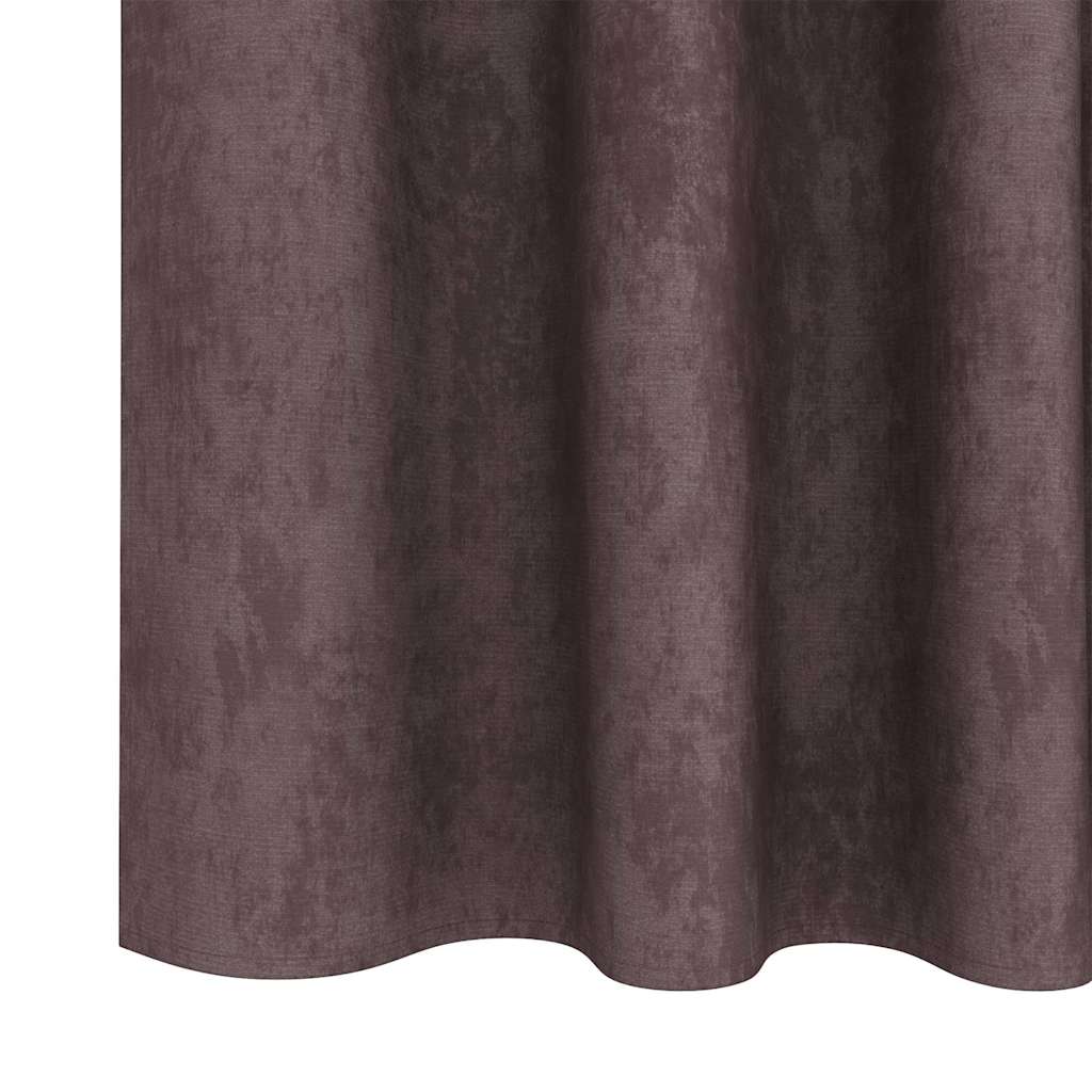 vidaXL Zasłony z weluru z zasłonami 2 pcs Brązowy 225 x 140 cm Aksamit