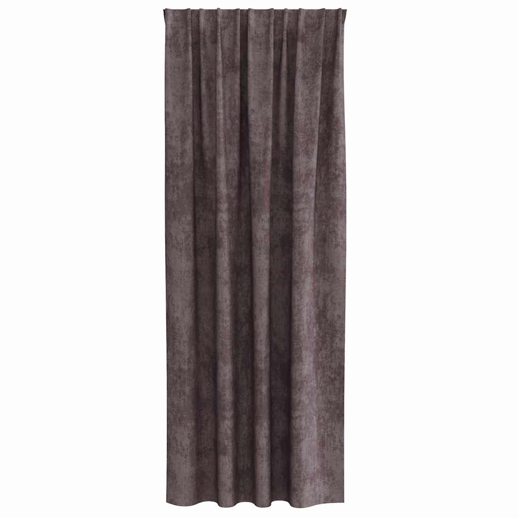 vidaXL Zasłony z weluru z zasłonami 2 pcs Brązowy 245 x 140 cm Aksamit