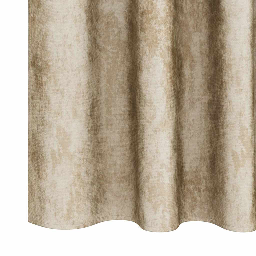 vidaXL Zasłony z weluru z zasłonami 2 pcs Kremowy 175 x 140 cm Aksamit