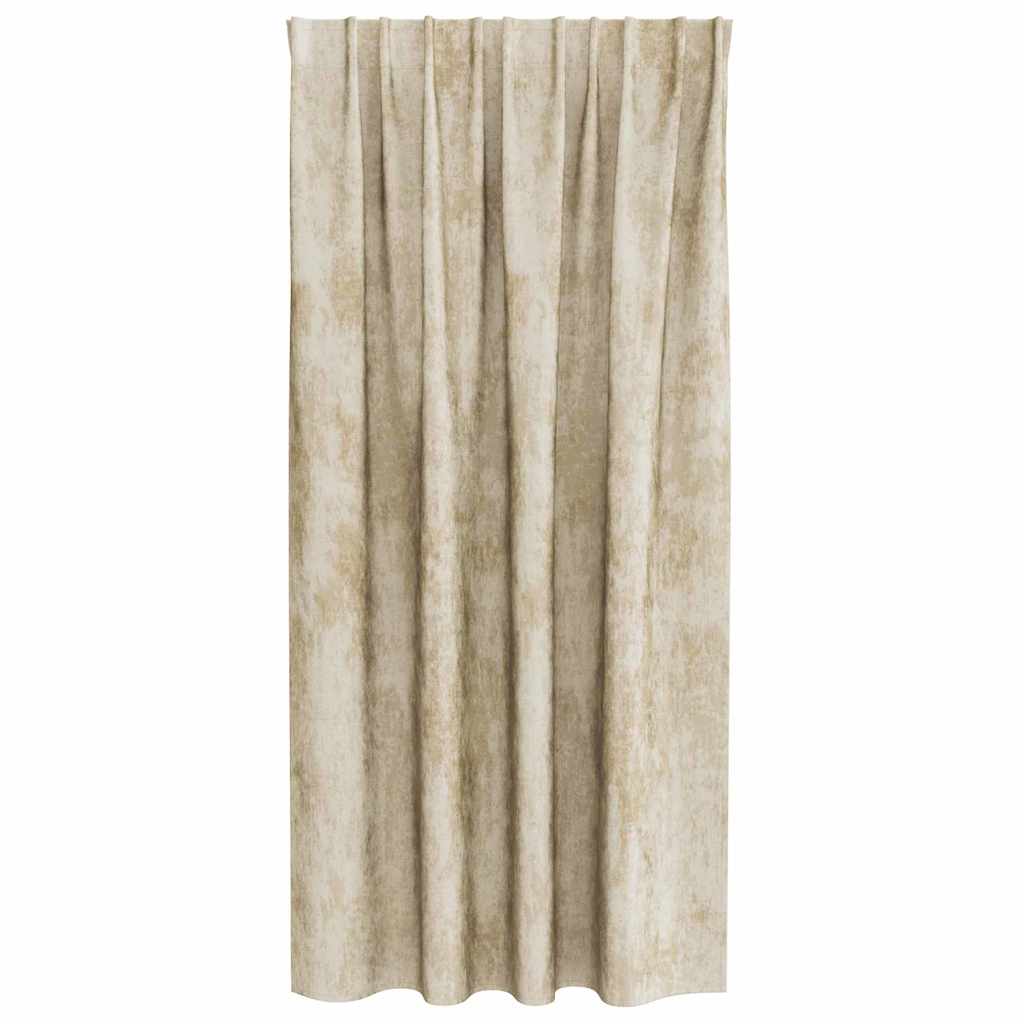 vidaXL Zasłony z weluru z zasłonami 2 pcs Kremowy 175 x 140 cm Aksamit