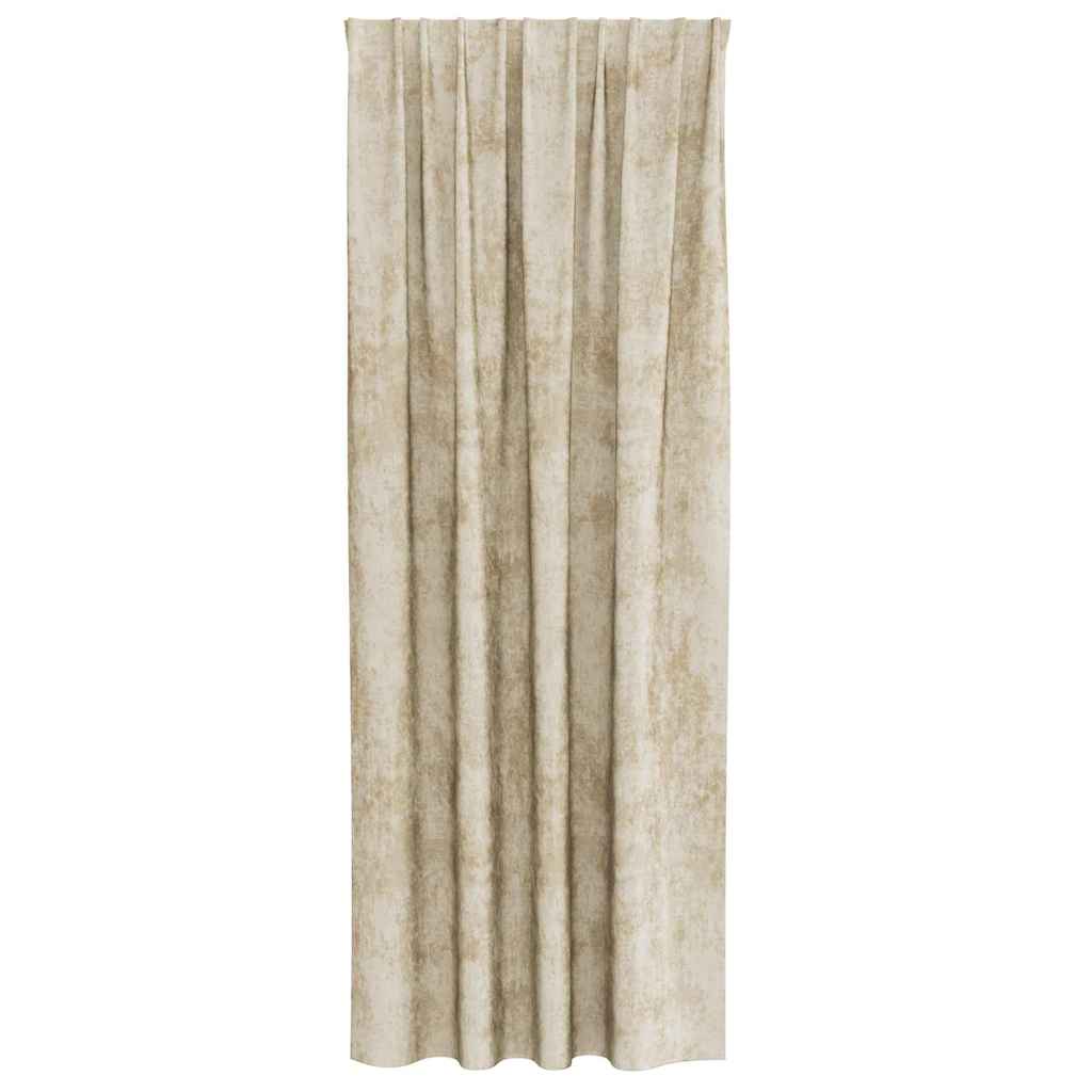 vidaXL Zasłony z weluru z zasłonami 2 pcs Kremowy 260 x 140 cm Aksamit
