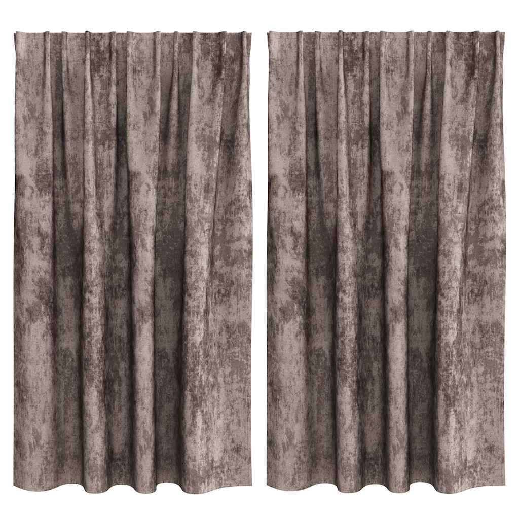 vidaXL Zasłony z weluru 2 pcs Cappuccino 140 x 140 cm Aksamit