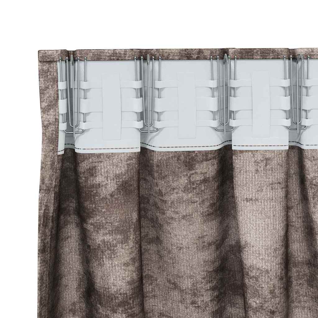 vidaXL Zasłony z weluru 2 pcs Cappuccino 175 x 140 cm Aksamit