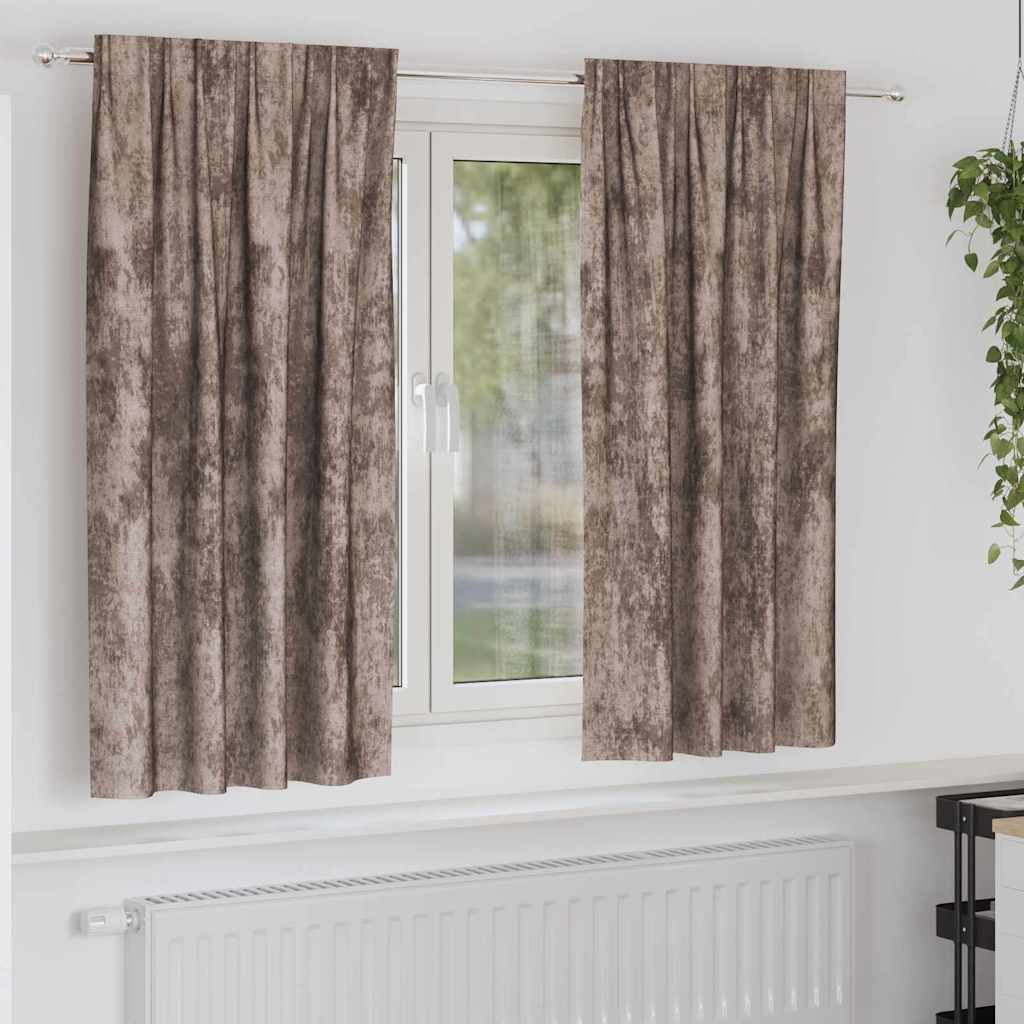vidaXL Zasłony z weluru 2 pcs Cappuccino 175 x 140 cm Aksamit