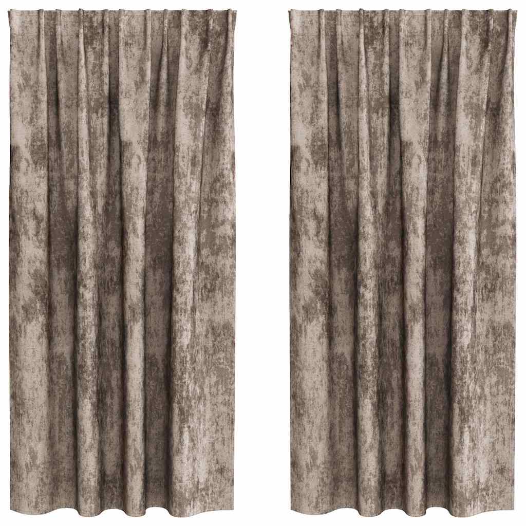 vidaXL Zasłony z weluru 2 pcs Cappuccino 175 x 140 cm Aksamit