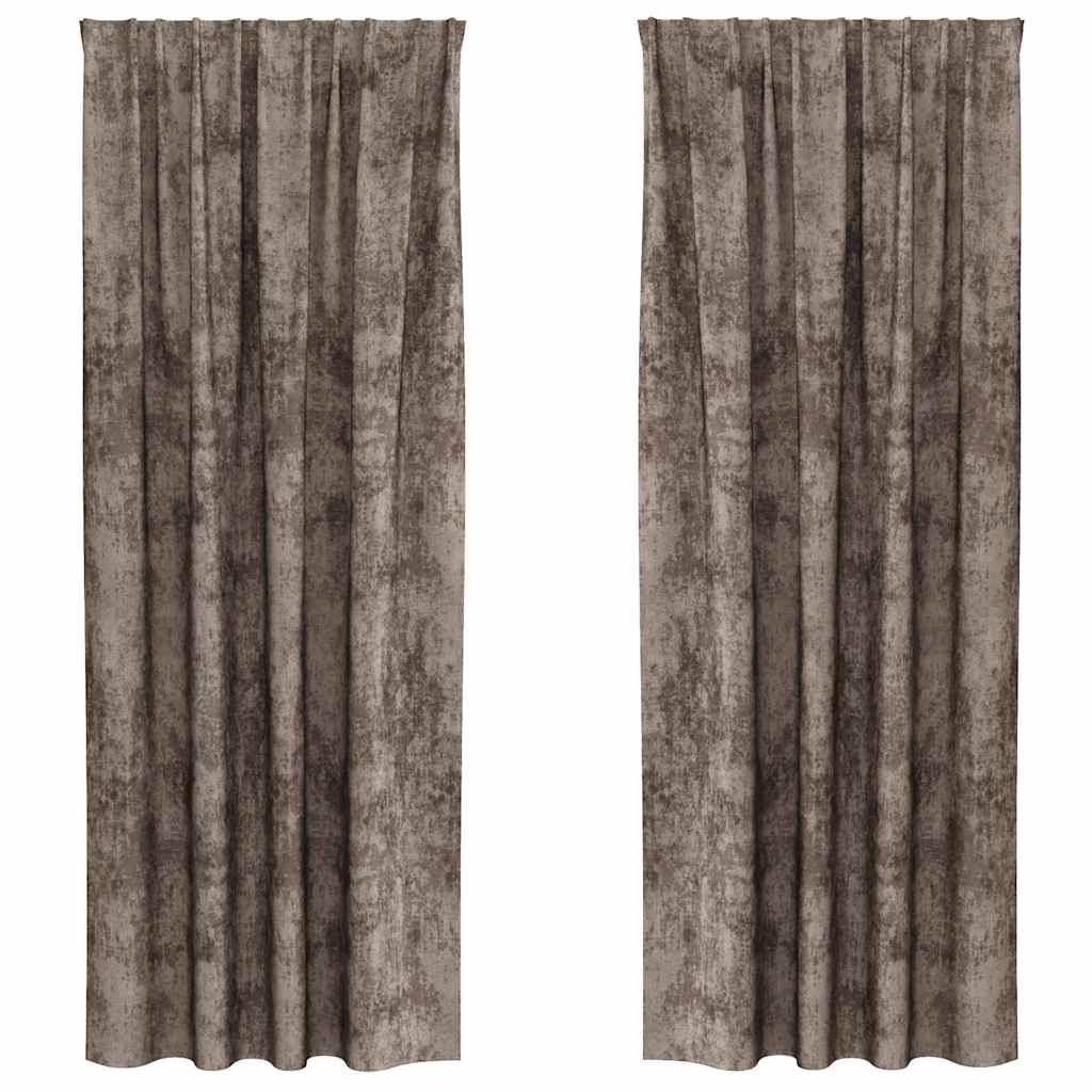 vidaXL Zasłony z weluru 2 pcs Cappuccino 245 x 140 cm Aksamit