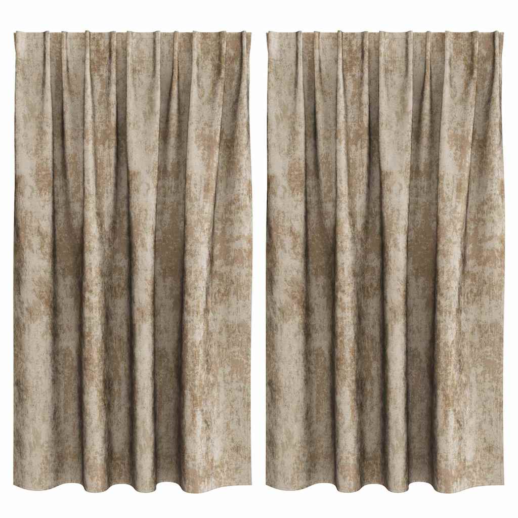 vidaXL Zasłony z weluru 2 pcs szampański 140 x 140 cm Aksamit