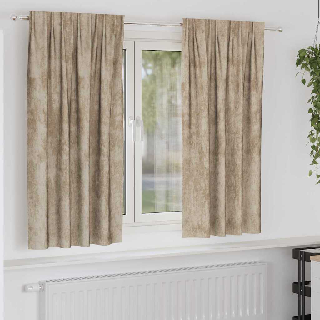 vidaXL Zasłony z weluru 2 pcs szampański 175 x 140 cm Aksamit