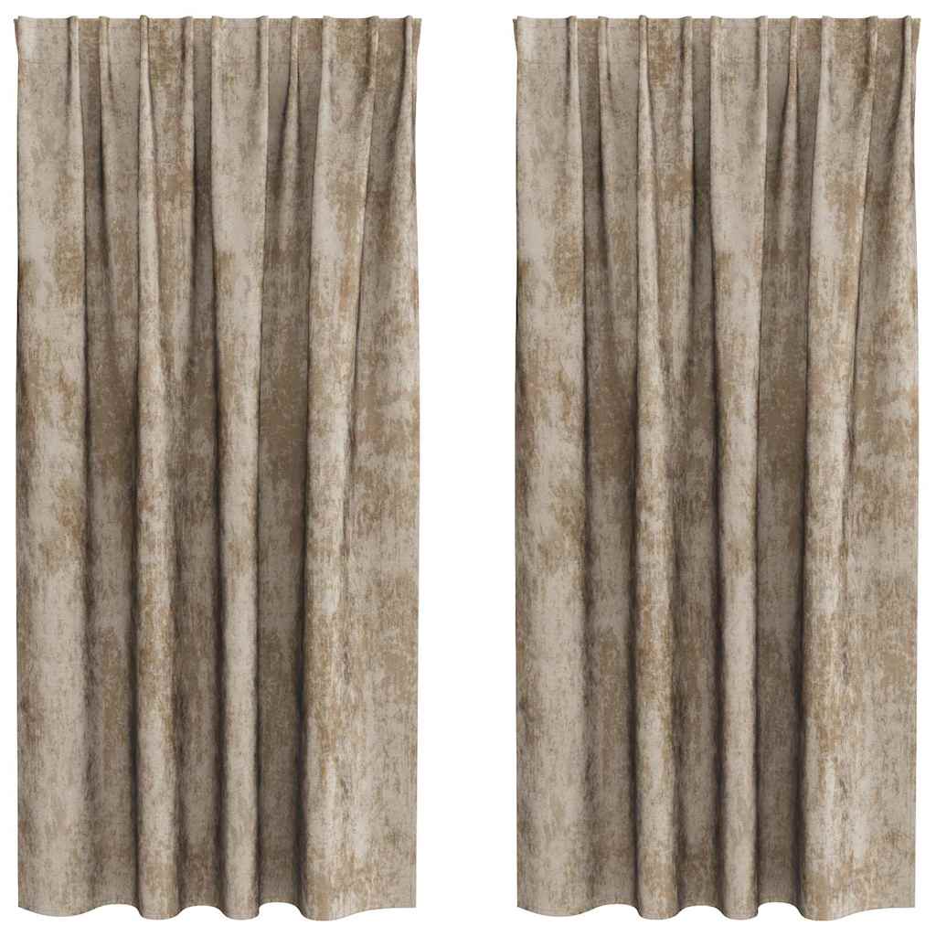 vidaXL Zasłony z weluru 2 pcs szampański 175 x 140 cm Aksamit