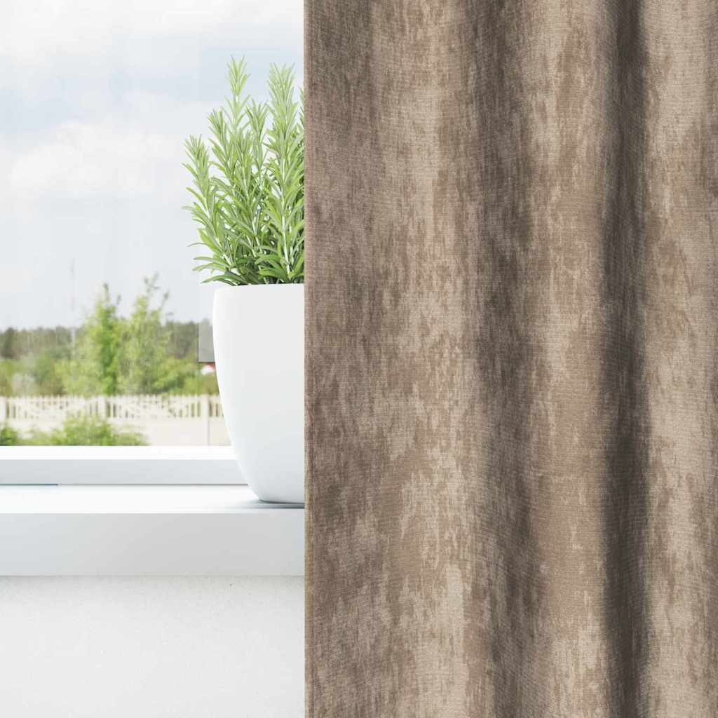 vidaXL Zasłony z weluru 2 pcs szampański 225 x 140 cm Aksamit