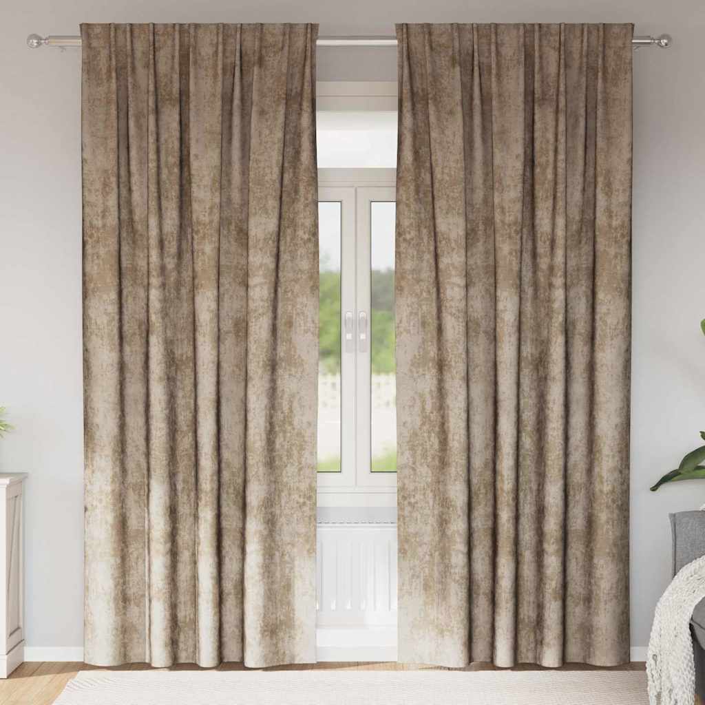 vidaXL Zasłony z weluru 2 pcs szampański 225 x 140 cm Aksamit