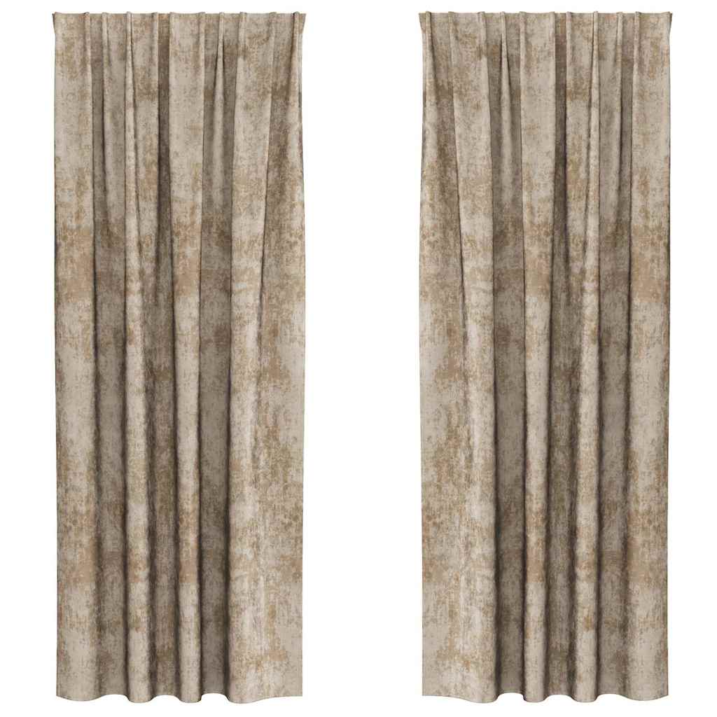 vidaXL Zasłony z weluru 2 pcs szampański 225 x 140 cm Aksamit