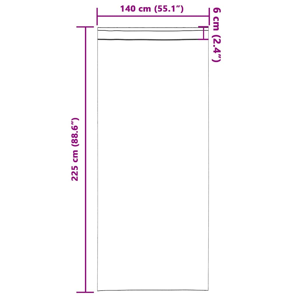 vidaXL Zasłony z weluru 2 pcs szampański 225 x 140 cm Aksamit