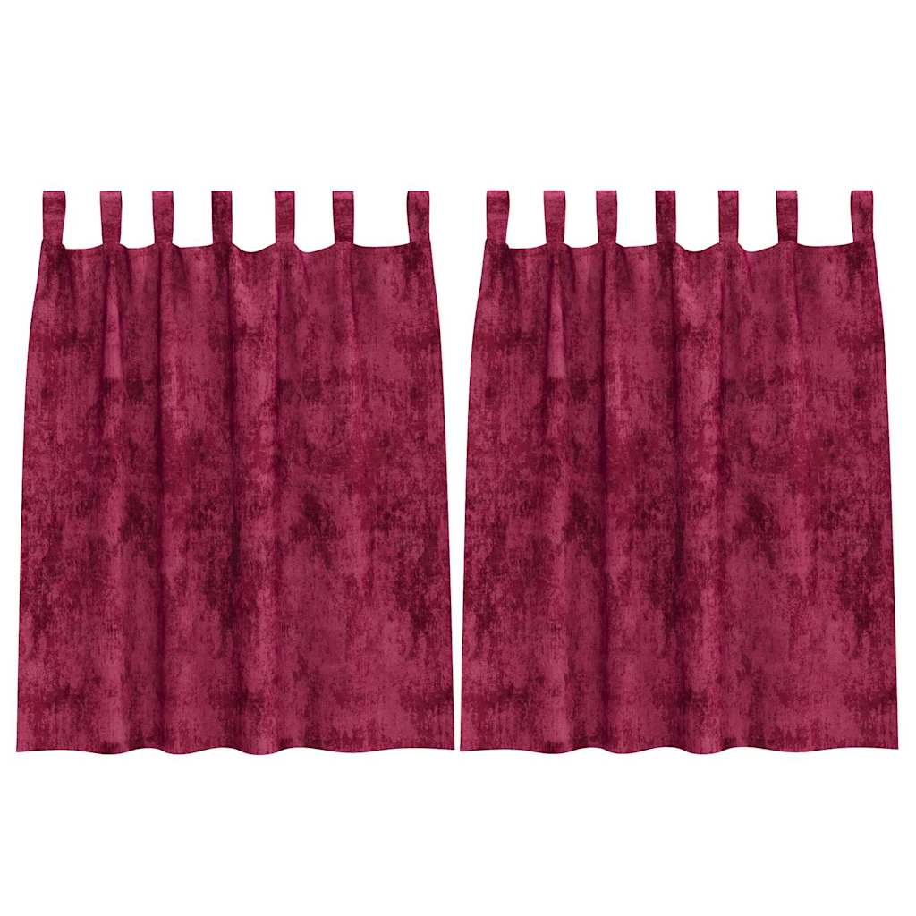 vidaXL Zasłony z weluru 2 pcs Czerwone wino 140 x 140 cm Aksamit