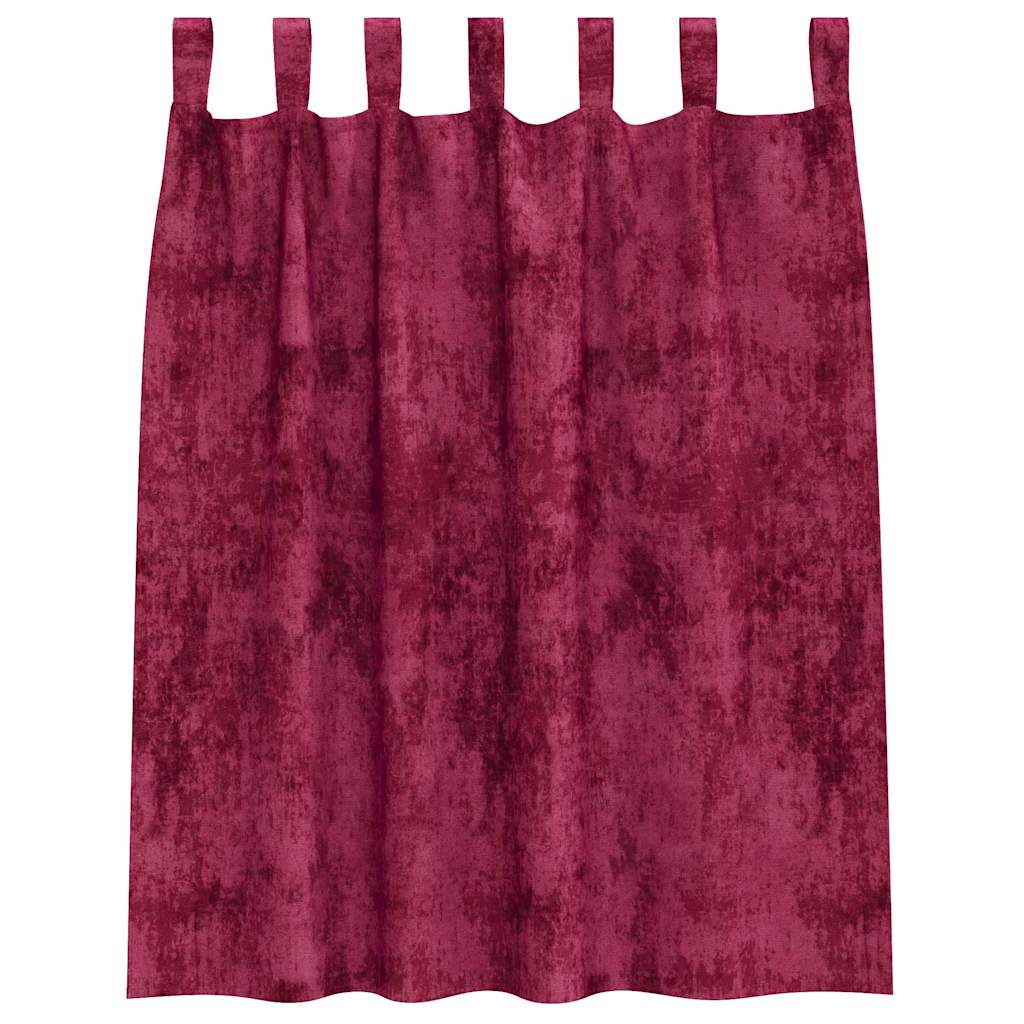 vidaXL Zasłony z weluru 2 pcs Czerwone wino 140 x 140 cm Aksamit