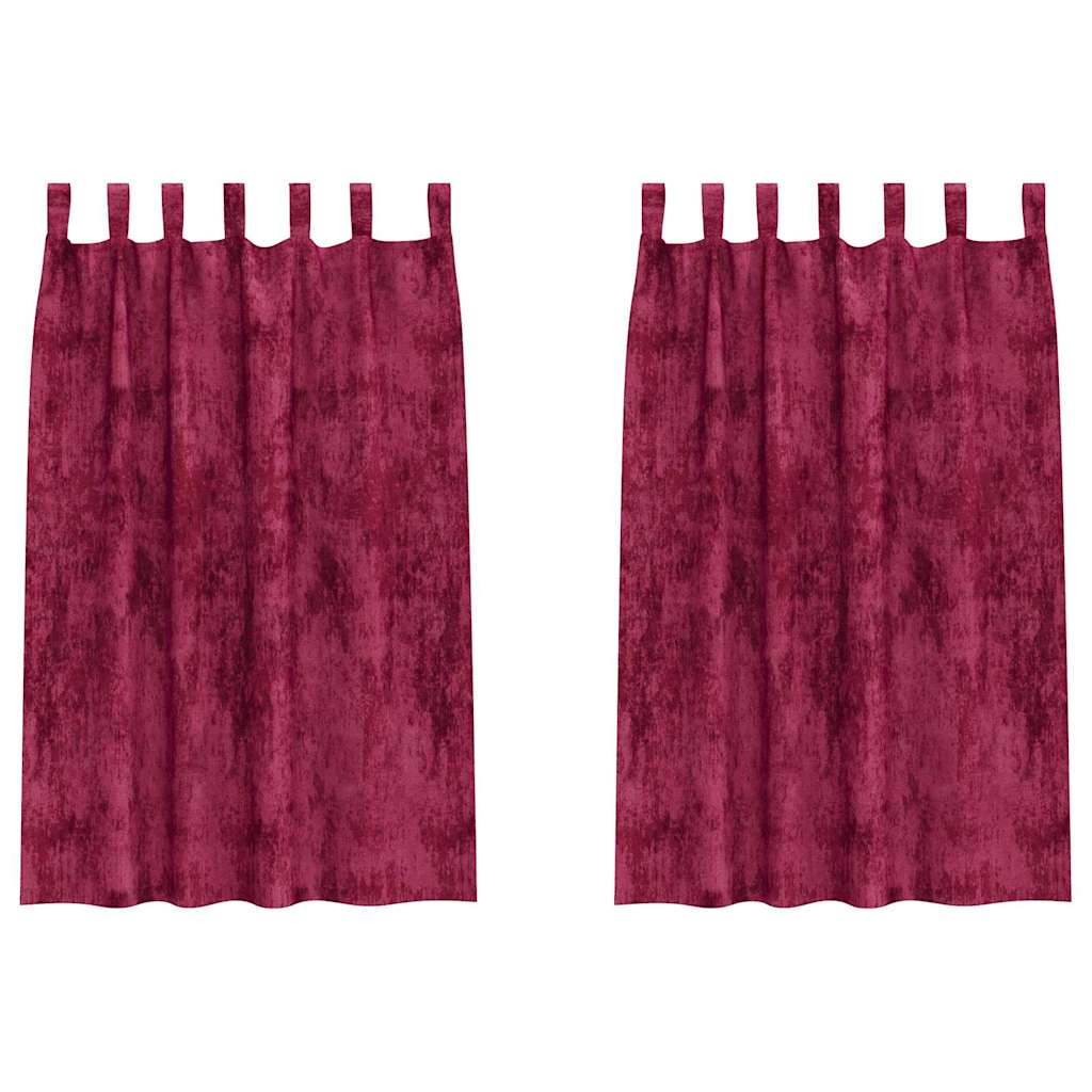 vidaXL Zasłony z weluru 2 pcs czerwone wino 175 x 140 cm Aksamit