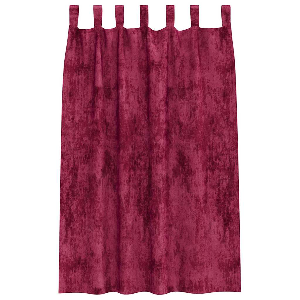 vidaXL Zasłony z weluru 2 pcs czerwone wino 175 x 140 cm Aksamit