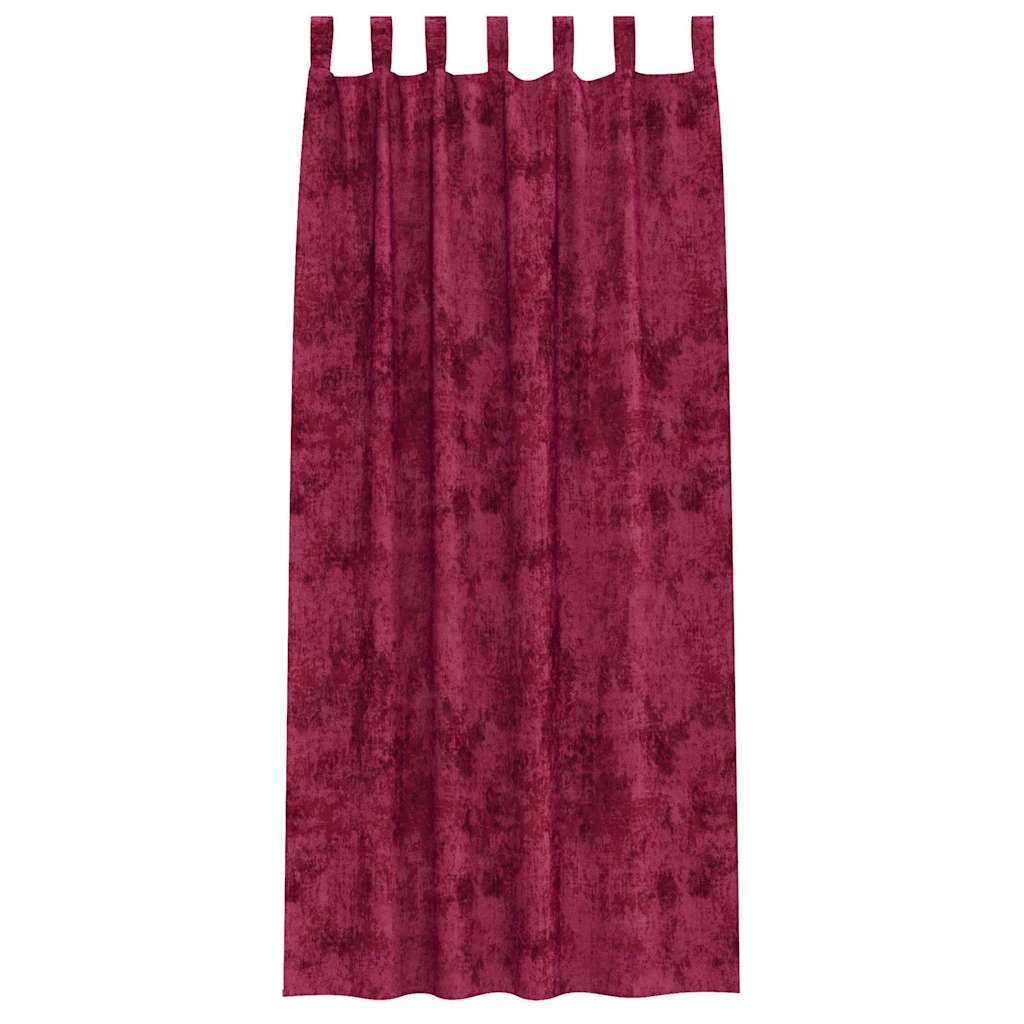vidaXL Zasłony z weluru 2 pcs czerwone wino 245 x 140 cm Aksamit