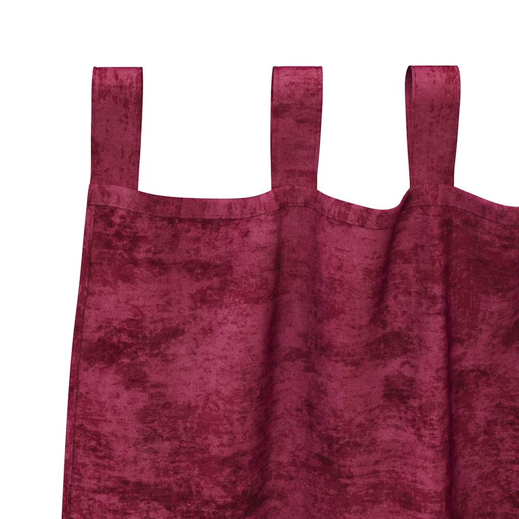 vidaXL Zasłony z weluru 2 pcs czerwone wino 260 x 140 cm Aksamit