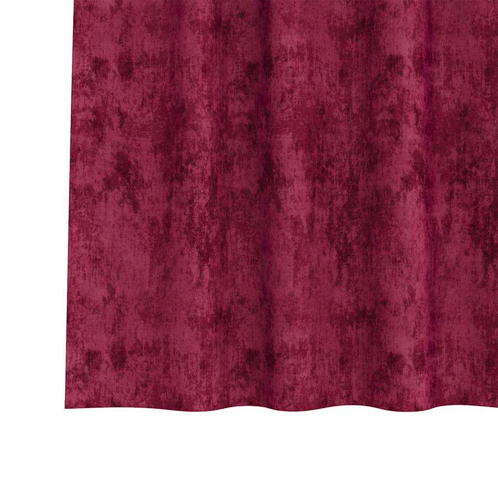 vidaXL Zasłony z weluru 2 pcs czerwone wino 260 x 140 cm Aksamit
