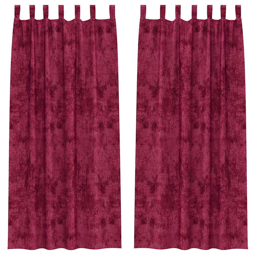 vidaXL Zasłony z weluru 2 pcs czerwone wino 260 x 140 cm Aksamit