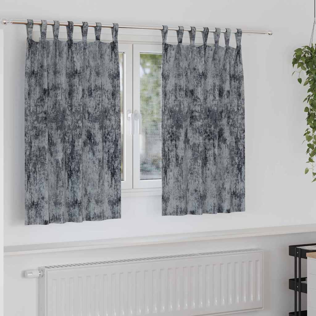 vidaXL Zasłony z weluru 2 pcs Srebrnoszary 140 x 140 cm Aksamit