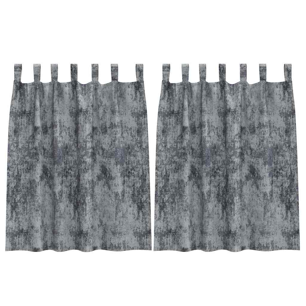 vidaXL Zasłony z weluru 2 pcs Srebrnoszary 140 x 140 cm Aksamit