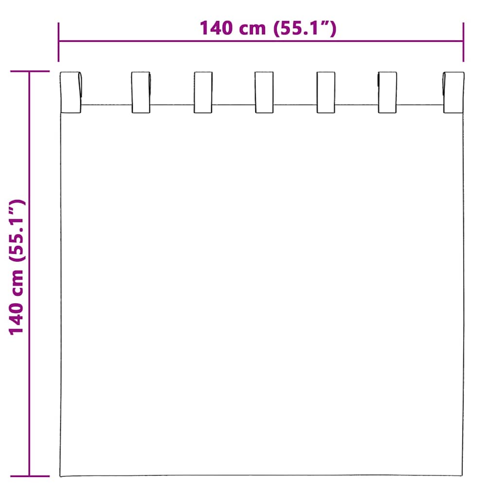 vidaXL Zasłony z weluru 2 pcs Srebrnoszary 140 x 140 cm Aksamit