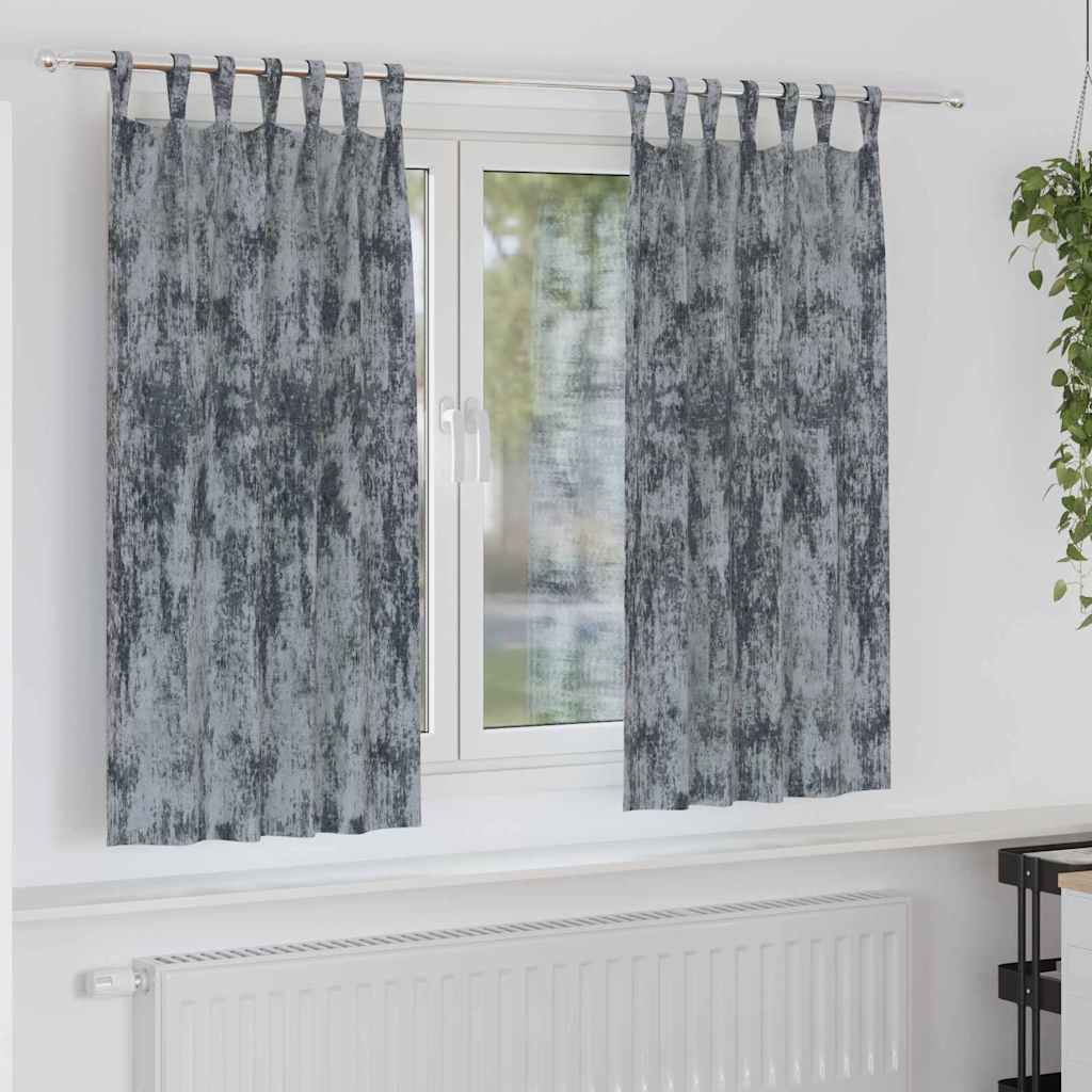 vidaXL Zasłony z weluru 2 pcs Srebrnoszary 175 x 140 cm Aksamit