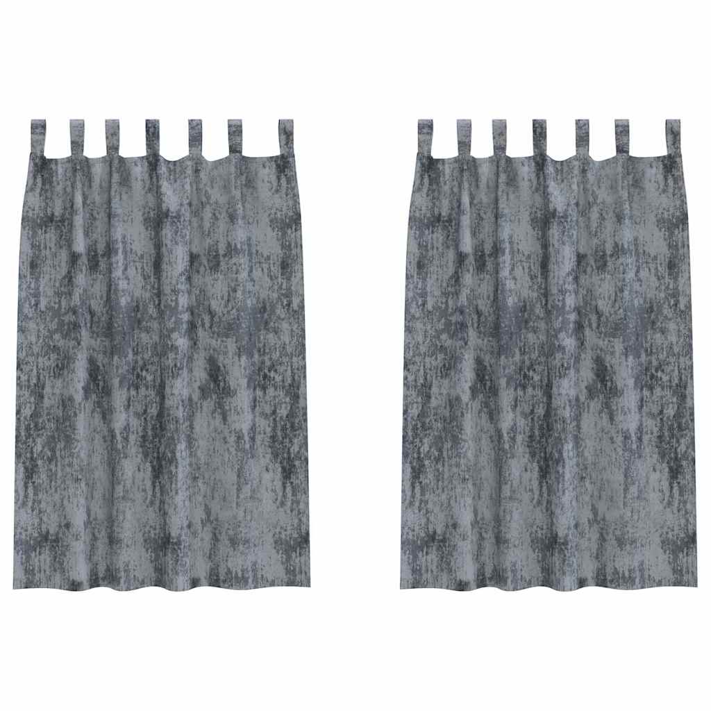 vidaXL Zasłony z weluru 2 pcs Srebrnoszary 175 x 140 cm Aksamit