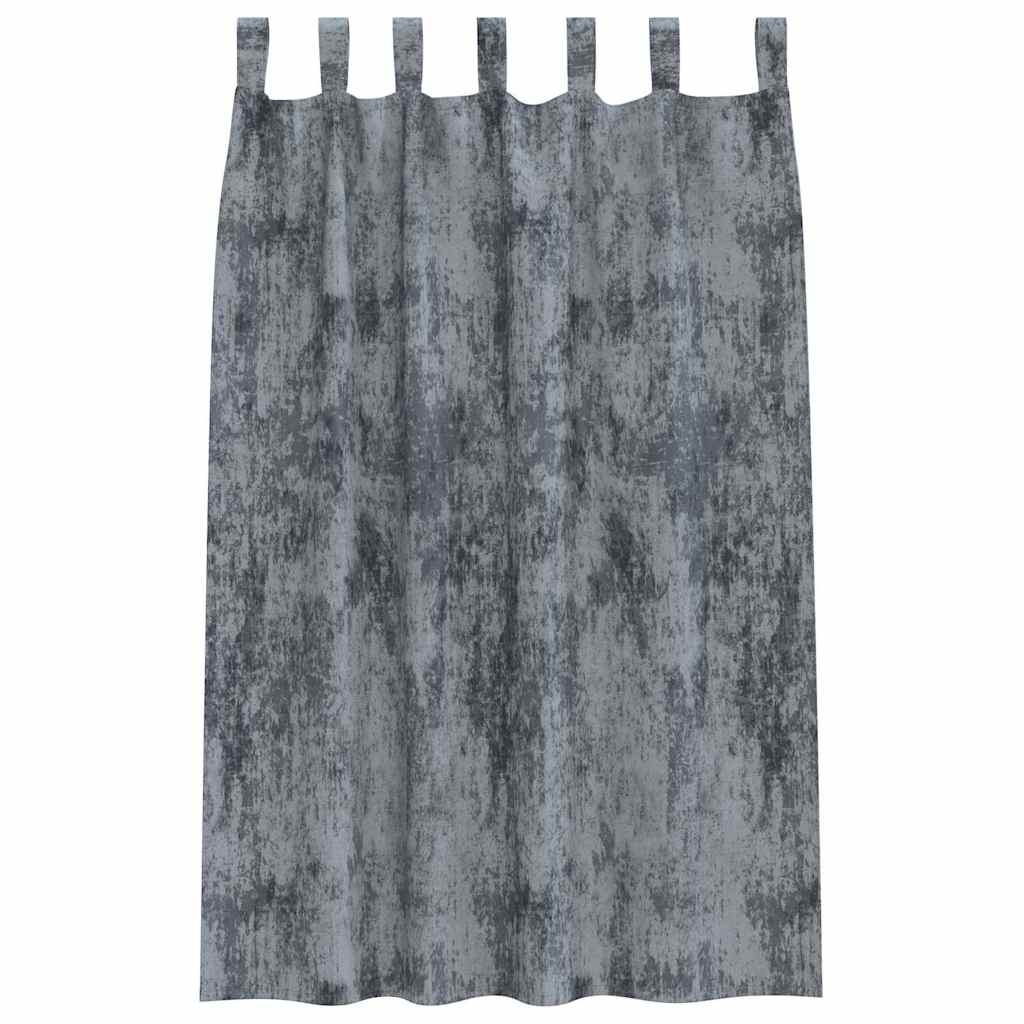 vidaXL Zasłony z weluru 2 pcs Srebrnoszary 175 x 140 cm Aksamit