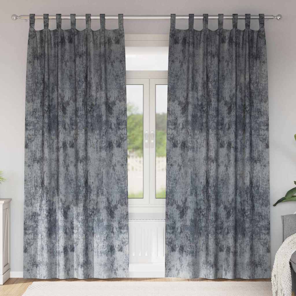 vidaXL Zasłony z weluru 2 pcs Srebrnoszary 225 x 140 cm Aksamit