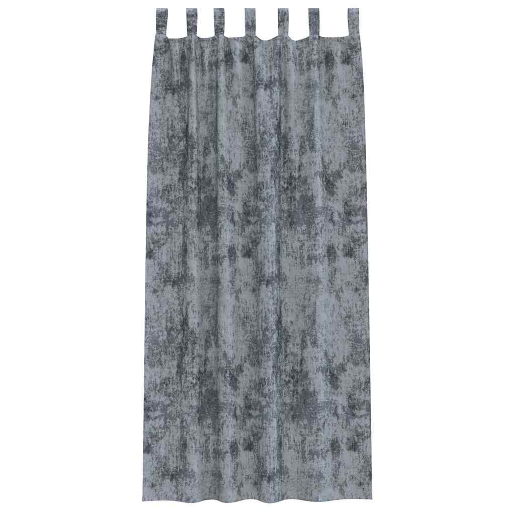 vidaXL Zasłony z weluru 2 pcs Srebrnoszary 225 x 140 cm Aksamit