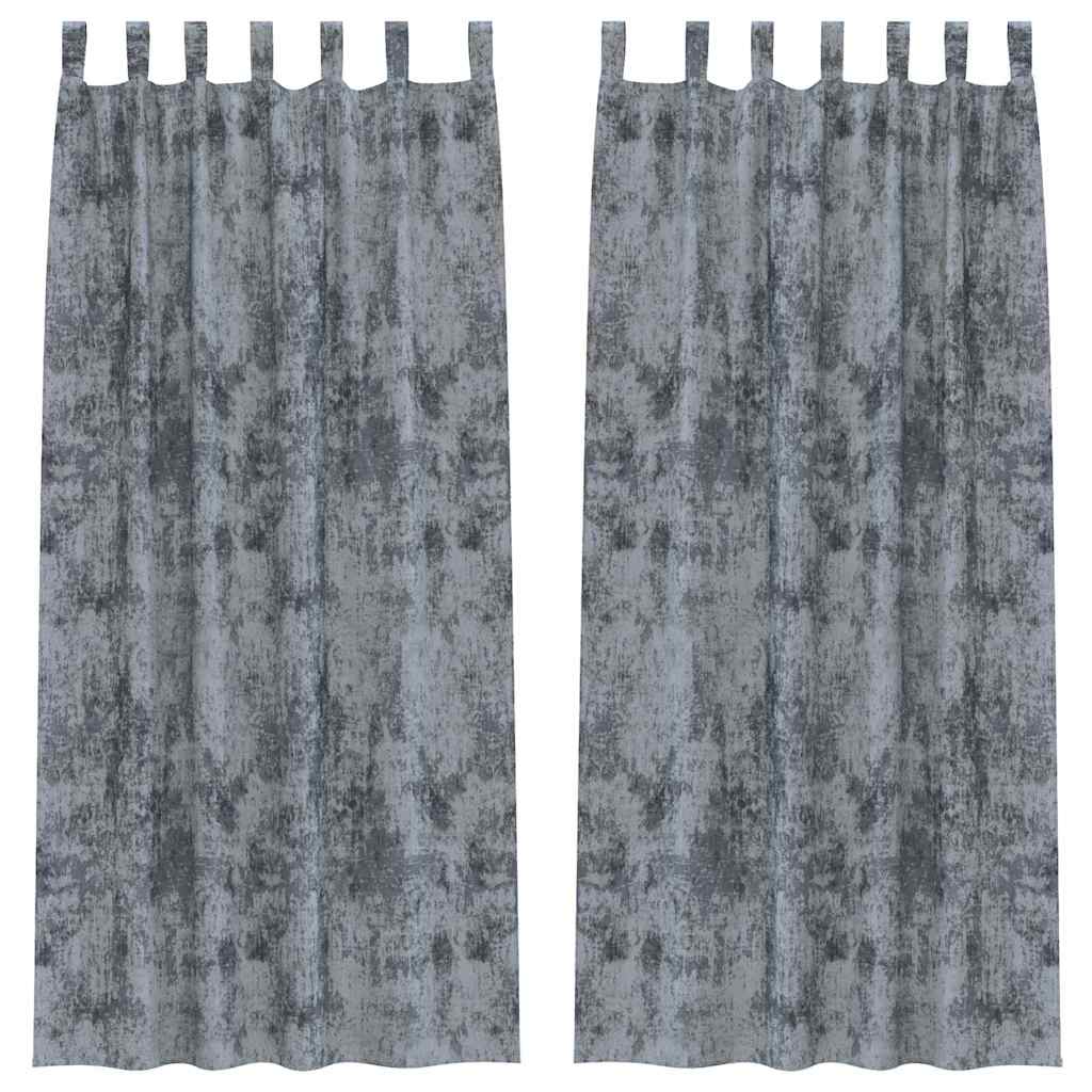 vidaXL Zasłony z weluru 2 pcs Srebrnoszary 245 x 140 cm Aksamit