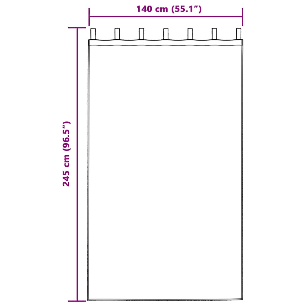 vidaXL Zasłony z weluru 2 pcs Srebrnoszary 245 x 140 cm Aksamit